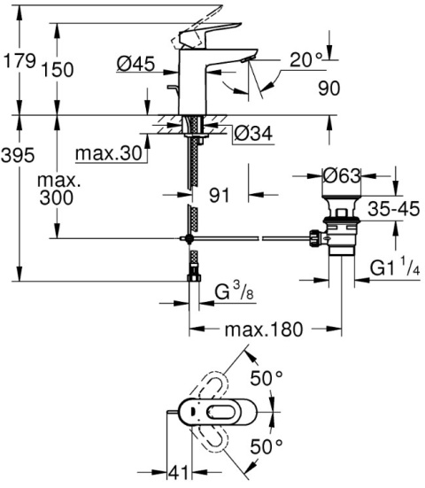 GROHE Bateria umywalkowa | DN 15 Rozmiar S | Bauloop - 23335000