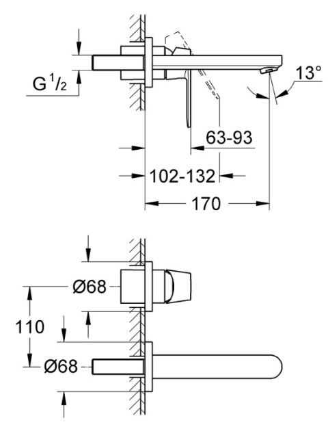 GROHE Bateria umywalkowa dwuotworowa | Rozmiar S | Eurosmart Cosmopolitan - 19381000