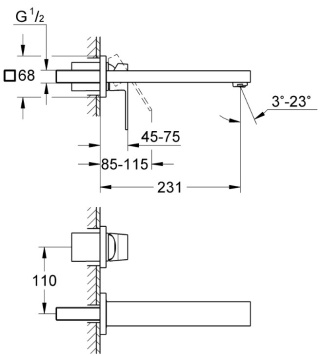 GROHE Bateria umywalkowa dwuotworowa | Rozmiar M | Eurocube - 23447000