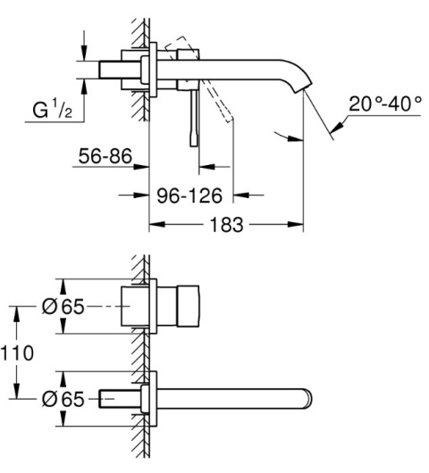 GROHE Bateria umywalkowa 2-otworowa | Rozmiar M | Essence - 19408001