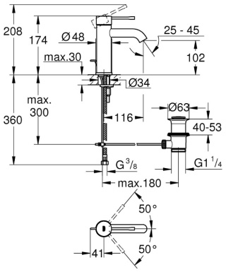 GROHE Bateria umywalkowa | DN 15 Rozmiar S | Essence - 23589001