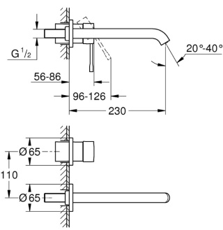 GROHE Bateria umywalkowa 2-otworowa | Rozmiar L | Essence - 19967001