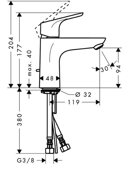 HANSGROHE Focus 100 Bateria jednouchwytowa umywalkowa, DN15 chrom - 31607000