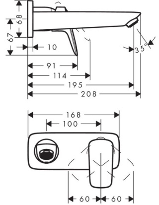 HANSGROHE Logis bateria umywalkowa podtynkowa z wylewką 195 mm - 71220000