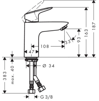 HANSGROHE Logis 100 Bateria umywalkowa jednouchwytowa chrom - 71101000