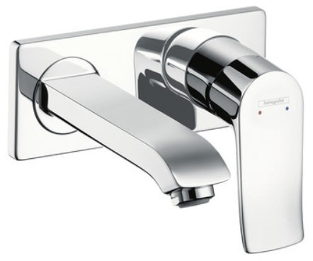 HANSGROHE Metris Bateria umywalkowa jednouchwytowa montaż ścienny z wylewką o dł. 16.5cm chrom - 31085000