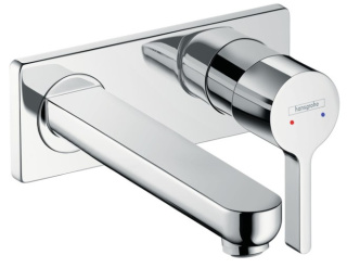 HANSGROHE Metris S Bateria umywalkowa jednouchwytowa montaż ścienny z wylewką o dł. 22.5cm chrom - 31163000