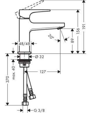 HANSGROHE Metropol Bateria umywalkowa jednouchwytowa 100 z kompletem odpływowym push-open, uchwyt jednoramienny - 32500000