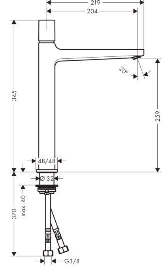 HANSGROHE Metropol Bateria umywalkowa select 260 z kompletem odpływowym push-open - 32572000