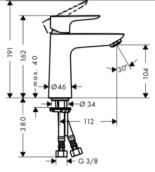 HANSGROHE Talis Bateria jednouchwytowa umywalkowa 110, bez kompletu odpływowego, chrom - 71712000