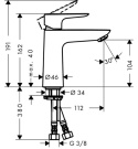 HANSGROHE Talis E Bateria umywalkowa 110 jednouchwytowa z kompletem odpływowym Push Open, DN15, chrom - 71711000