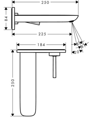 HANSGROHE Puravida Bateria umywalkowa jednouchwytowa z wylewką o dł. 22,5cm biały/chrom - 15085400