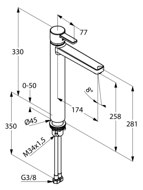 KLUDI ZENTA Jednouchwytowa bateria umywalkowa DN 10 - 382570575