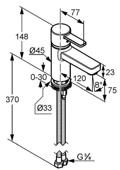 KLUDI ZENTA Jednouchwytowa bateria umywalkowa DN 10 - 382620575