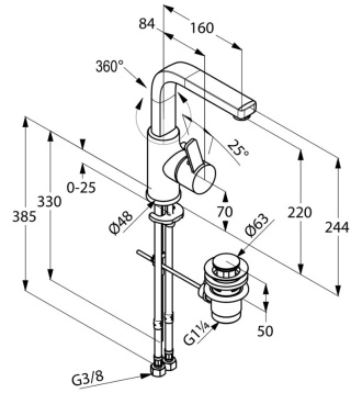 KLUDI ZENTA Jednouchwytowa bateria umywalkowa DN 10 - 420250575