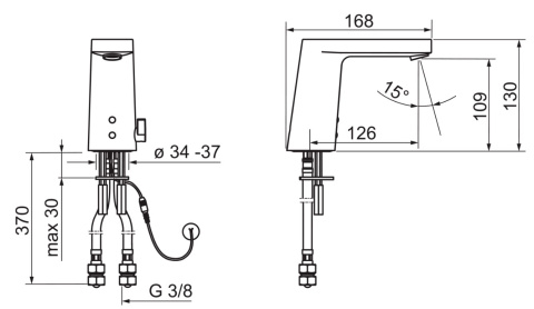 ORAS Electra 6155F Bateria umywalkowa, 6V