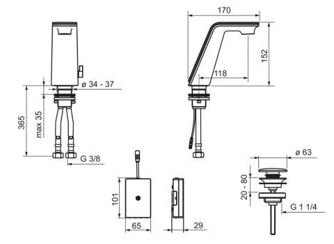 ORAS ALESSI Sense by Oras 8710F Bateria umywalkowa, 3V