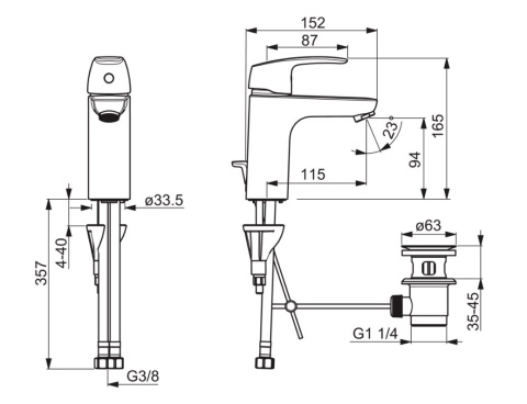 ORAS Safira XL 1005F Bateria umywalkowa