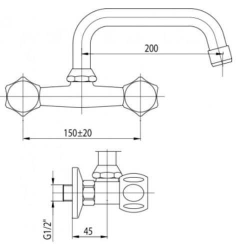 VALVEX Class Bateria umywalkowa ścienna - 2446010