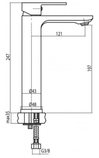 VALVEX Tube ECO Bateria umywalkowa stojąca wysoka - 2454820