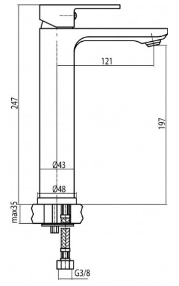 VALVEX Tube ECO Bateria umywalkowa stojąca wysoka - 2454820