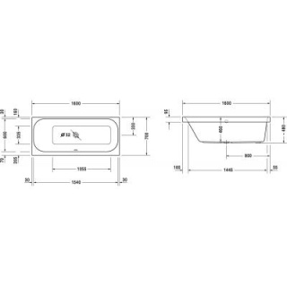 DURAVIT HAPPY D.2 wanna prostokątna L 160x70 700308000000000