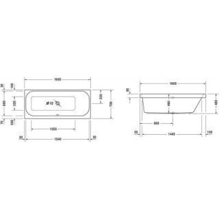 DURAVIT HAPPY D.2 wanna prostokątna P 160x70 700309000000000