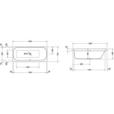 DURAVIT HAPPY D.2 wanna prostokątna P 160x70 700309000000000