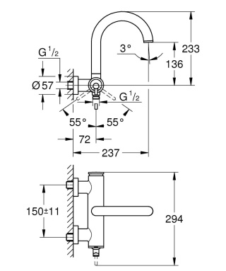 GROHE ATRIO jednouchwytowa bateria wannowa-32652003