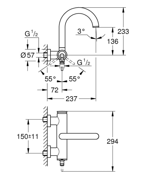 GROHE ATRIO jednouchwytowa bateria wannowa-32652003