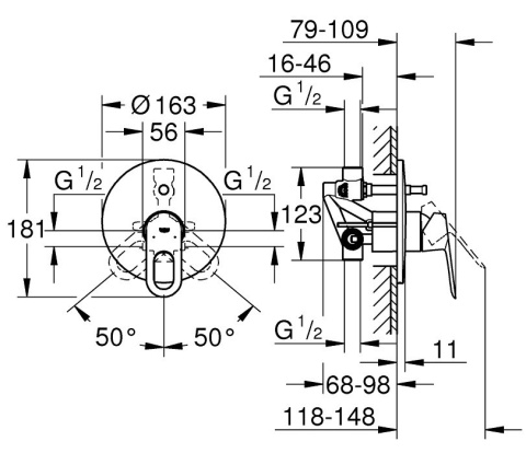 GROHE BAULOOP jednouchwytowa bateria wannowa-29081000