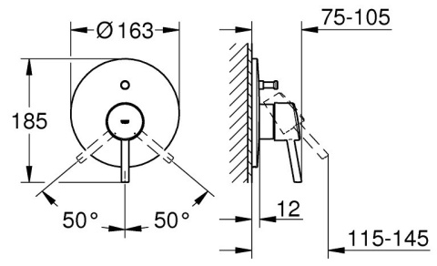 GROHE CONCETTO jednouchwytowa bateria wannowa-19346001