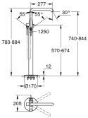 GROHE ESSENCE wolnostojąca bateria wannowa-23491001