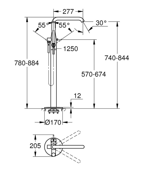 GROHE ESSENCE wolnostojąca bateria wannowa-23491DC1