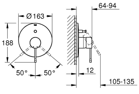 GROHE ESSENCE jednouchwytowa bateria wannowa-19285DC1