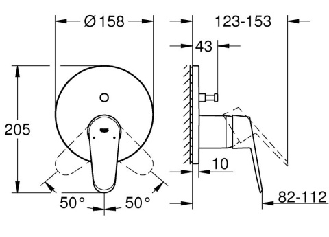 GROHE EURODISC COSMOPOLITAN jednouchwytowa bateria-24056002