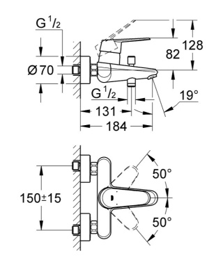 GROHE EURODISC COSMOPOLITAN jednouchwytowa bateria-33390002