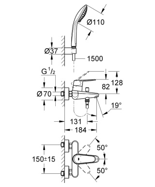 GROHE EURODISC COSMOPOLITAN jednouchwytowa bateria-33395002