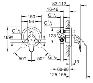 GROHE EUROECO jednouchwytowa bateria wannowa-32747000