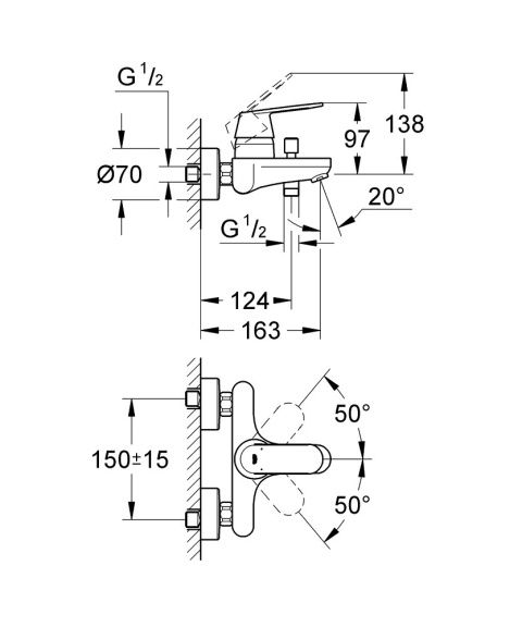 GROHE EUROSMART COSMOPOLITAN jednouchwytowa bateria-32831000