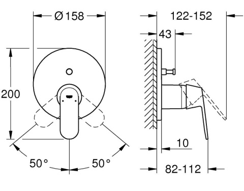 GROHE EUROSMART COSMOPOLITAN jednouchwytowa bateria-24045000