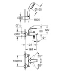 GROHE EUROSMART jednouchwytowa bateria wannowa-3330220A