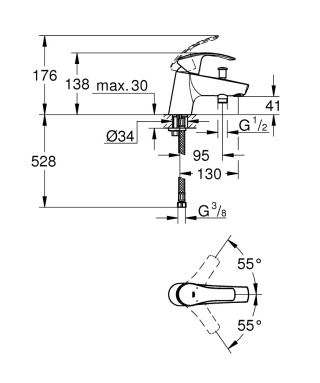 GROHE EUROSMART jednouchwytowa bateria wannowa-33412002