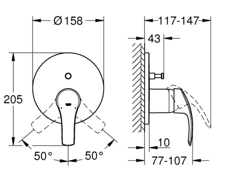 GROHE EUROSMART jednouchwytowa bateria-24043002