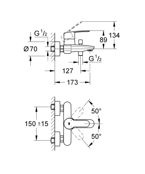 GROHE EUROSTYLE COSMOPOLITAN jednouchwytowa bateria-33591002