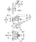 GROHE EUROSTYLE jednouchwytowa bateria wannowa-3359230A