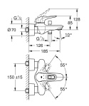 GROHE EUROSTYLE jednouchwytowa bateria wannowa-33591003