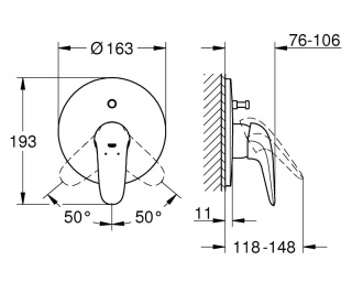 GROHE EUROSTYLE jednouchwytowa bateria wannowa-29099003