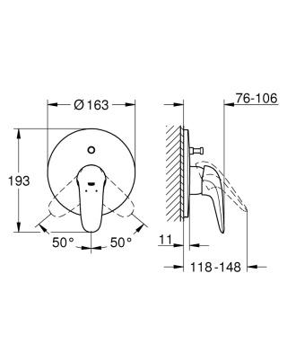 GROHE EUROSTYLE jednouchwytowa bateria wannowa-29099LS3