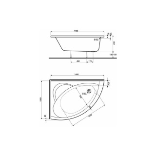 KOŁO NEO PLUS wanna asymetryczna lewa 140x100cm- XWA0741000